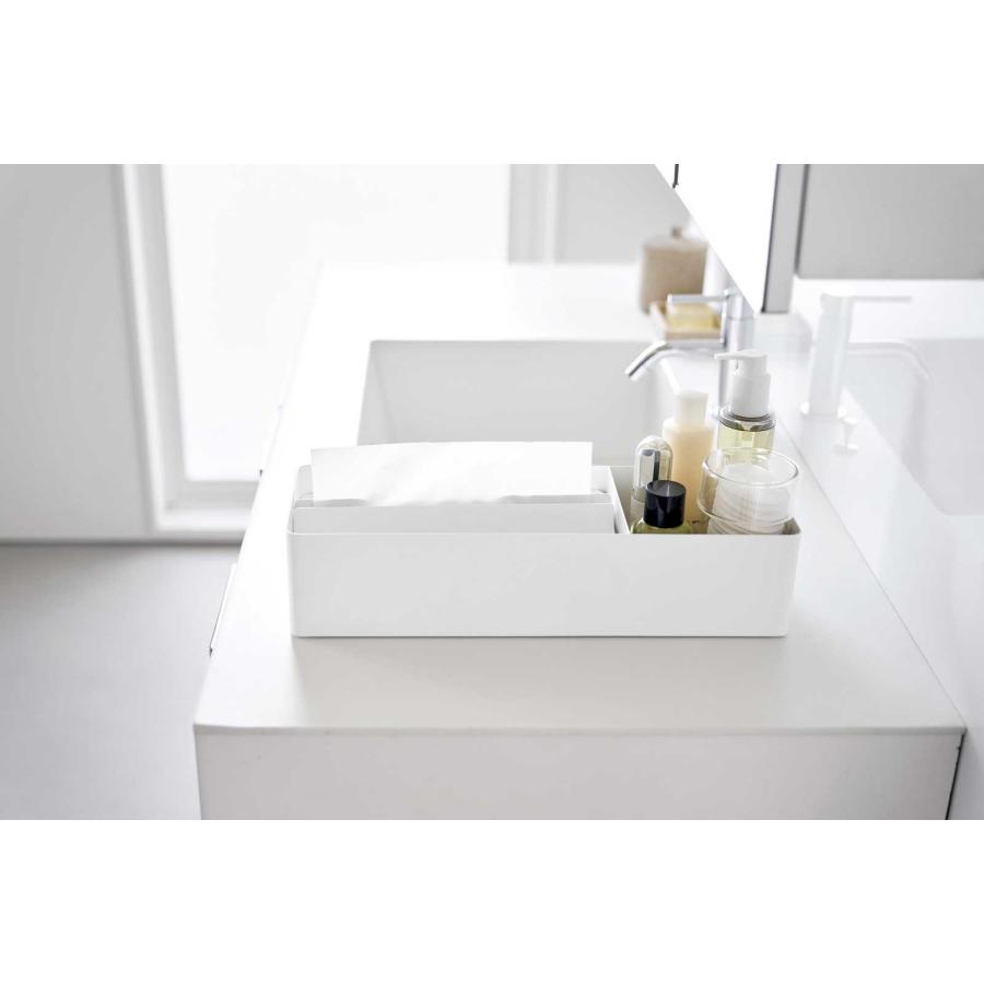 ペーパータオルホルダー tower タワー ペーパータオル＆バニティオーガナイザー 洗面台収納 ペーパータオルケース 山崎実業 正規品 10743 ホワイト | tower | 03