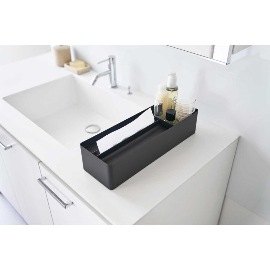 ペーパータオルホルダー tower タワー ペーパータオル＆バニティオーガナイザー 洗面台収納 ペーパータオルケース 山崎実業 正規品 10744 ブラック | tower | 02