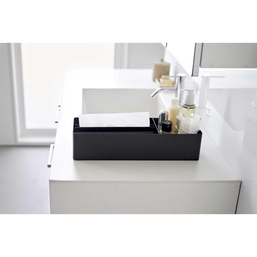 ペーパータオルホルダー tower タワー ペーパータオル＆バニティオーガナイザー 洗面台収納 ペーパータオルケース 山崎実業 正規品 10744 ブラック | tower | 03