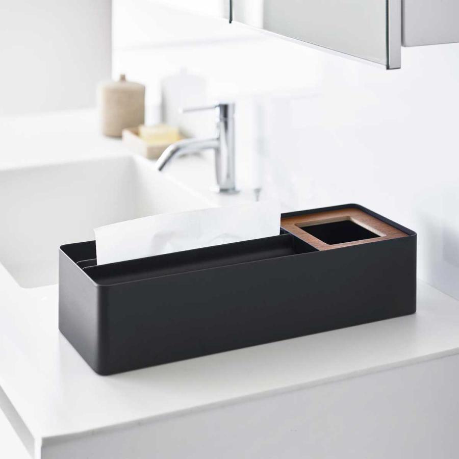 ペーパータオルホルダー tower タワー ペーパータオル＆ダストオーガナイザー 洗面台収納 ペーパータオルケース 山崎実業 正規品 10746 ブラック | tower