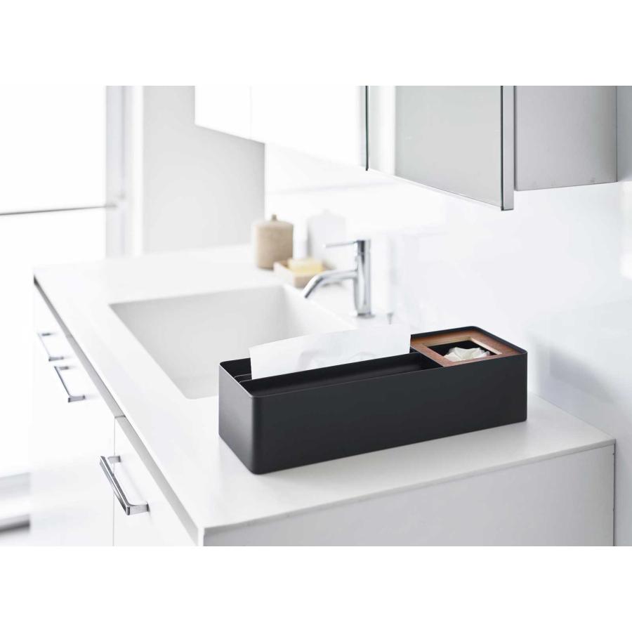 ペーパータオルホルダー tower タワー ペーパータオル＆ダストオーガナイザー 洗面台収納 ペーパータオルケース 山崎実業 正規品 10746 ブラック | tower | 02