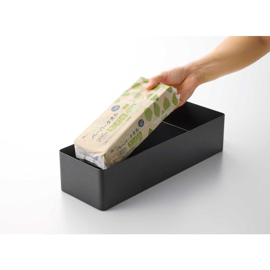 ペーパータオルホルダー tower タワー ペーパータオル＆ダストオーガナイザー 洗面台収納 ペーパータオルケース 山崎実業 正規品 10746 ブラック | tower | 03