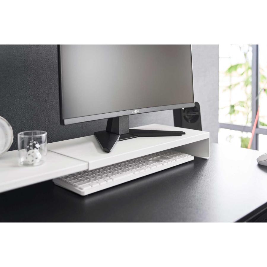 モニター台 tower タワー 伸縮ゲーミングモニターラック キーボード収納 モニタースタンド 山崎実業 正規品 10563 ホワイト | tower | 04