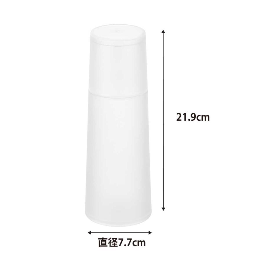 ナイトカラフェ tower タワー ベッドサイドカラフェ ピッチャー 蓋 コップ BPAフリー カラフェセット 水差し 山崎実業 正規品 10757 ホワイト | tower | 05