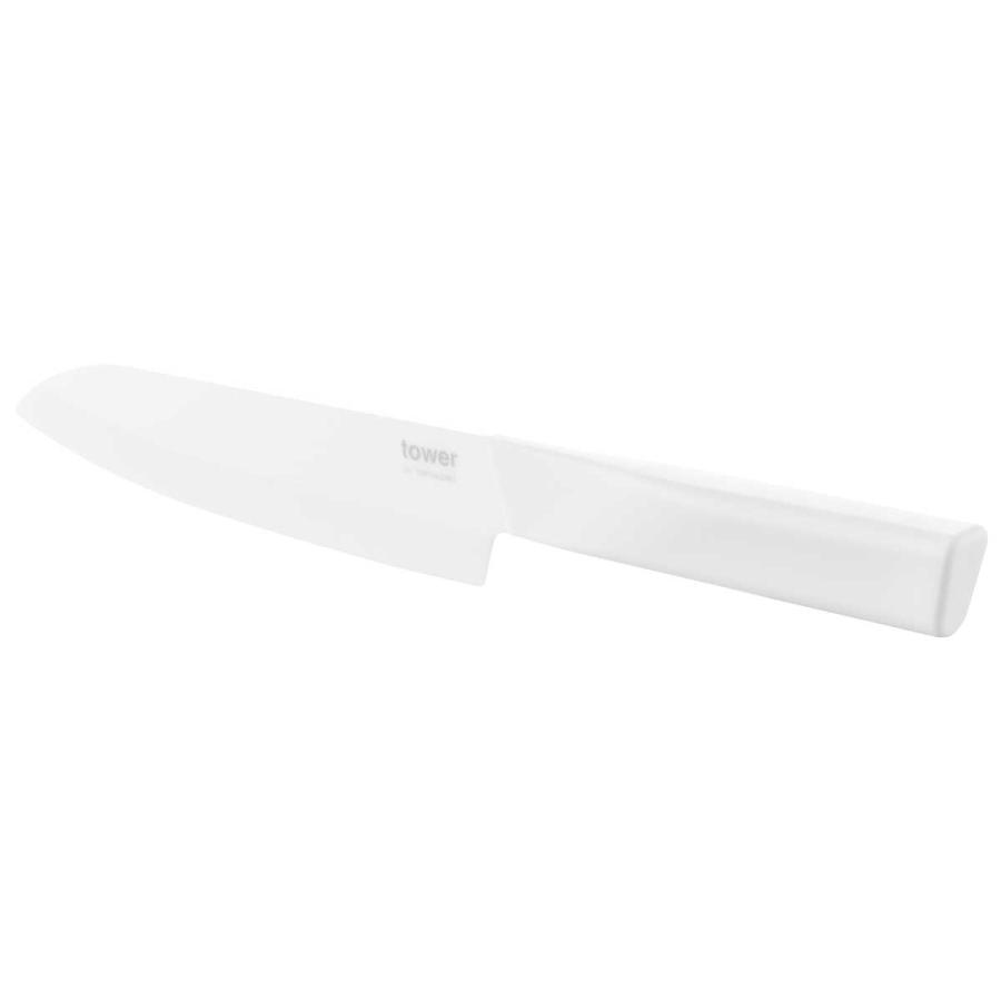 包丁 tower タワー セラミックナイフ ペティ 13cm ペティナイフ 両刃 キッチンナイフ 山崎実業 正規品 10119 ホワイト | tower | 01