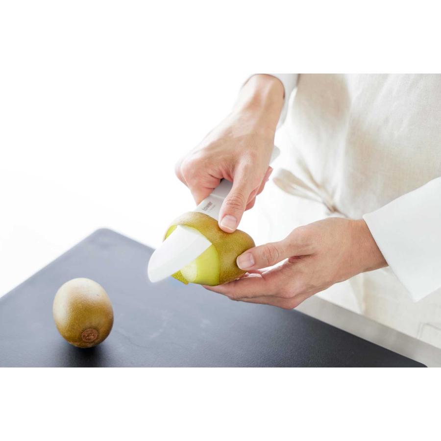 包丁 tower タワー セラミックナイフ ペティ 13cm ペティナイフ 両刃 キッチンナイフ 山崎実業 正規品 10119 ホワイト | tower | 03