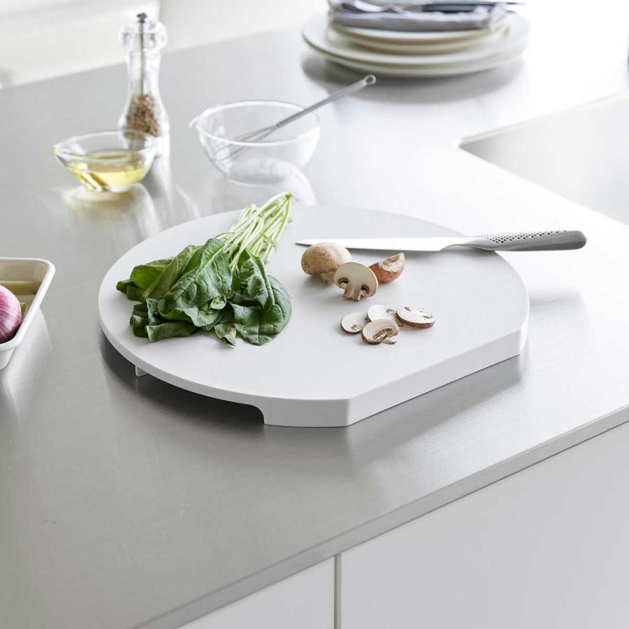 まな板 tower タワー 食洗機対応マグネット抗菌まな板 ラウンド L SIAA基準 カッティングボード 山崎実業 正規品 10624 ホワイト | tower