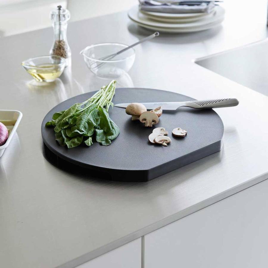 まな板 tower タワー 食洗機対応マグネット抗菌まな板 ラウンド L SIAA基準 カッティングボード 山崎実業 正規品 10625 ブラック | tower