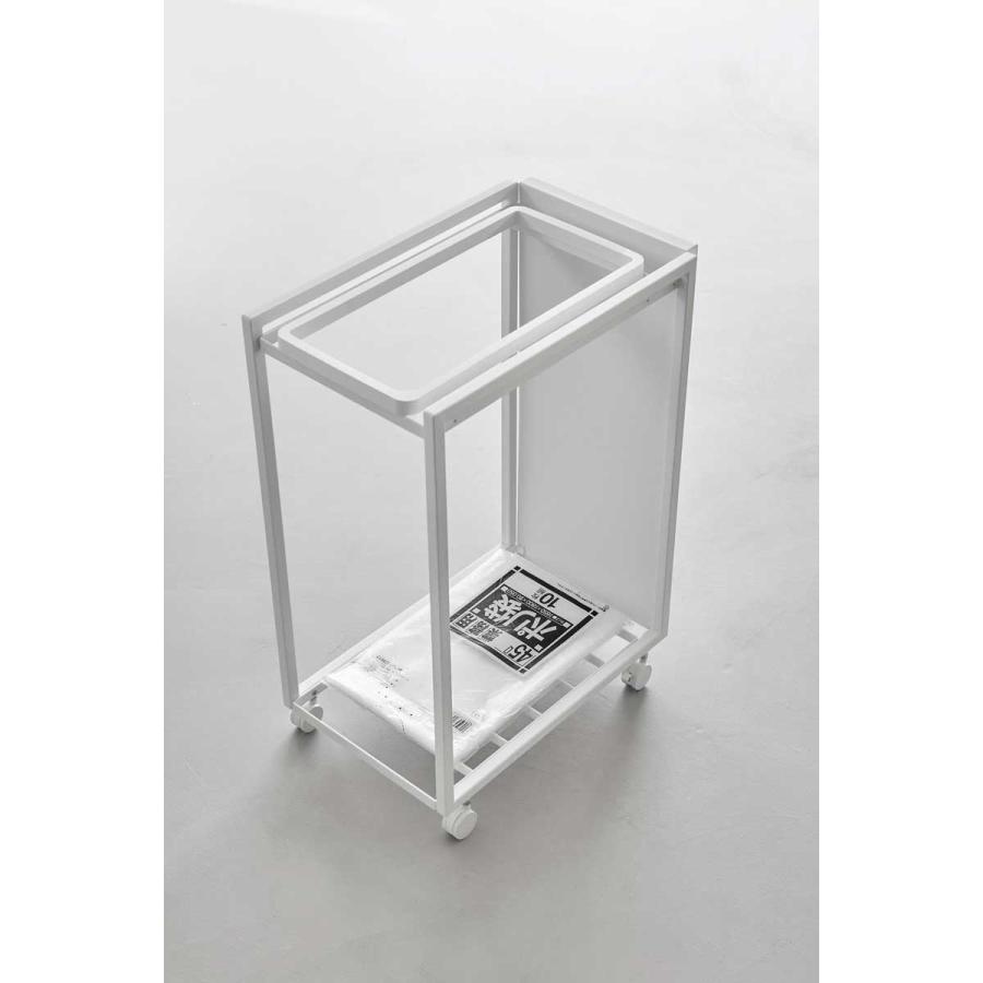ゴミ箱 tower タワー スリム目隠しダストワゴン 45L キッチン キャスター付き ダストボックス ごみ箱 山崎実業 正規品 10641 ホワイト | tower | 05