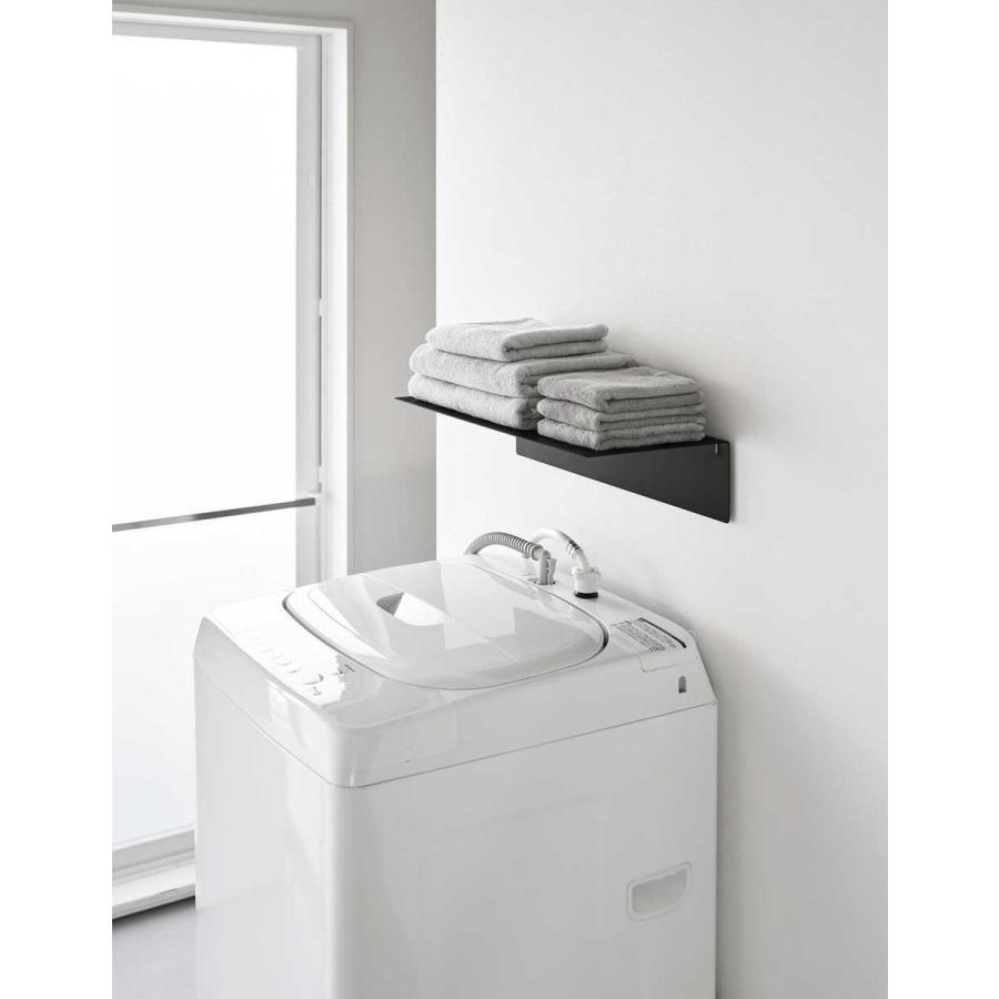 収納ラック tower タワー 壁付け洗濯機上ラック 棚 ラック L字型 壁面収納 スチールラック 山崎実業 正規品 10764 ブラック | tower | 02