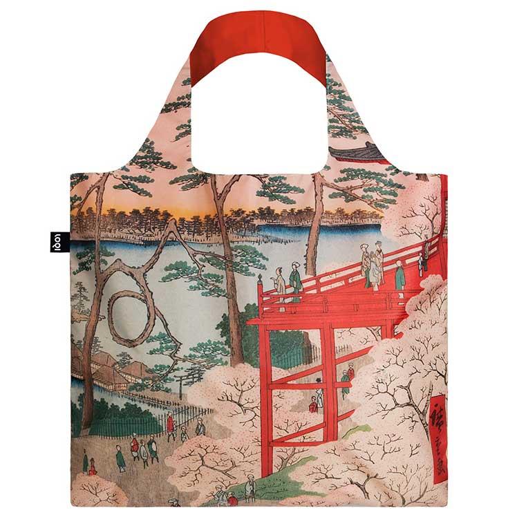 折りたたみトートバッグ LOQI ローキー Recycled Bag エコバッグ サブバッグ サステナブル 大きめ 正規品 浮世絵師 歌川広重/上野清水堂不忍ノ池 | LOQI