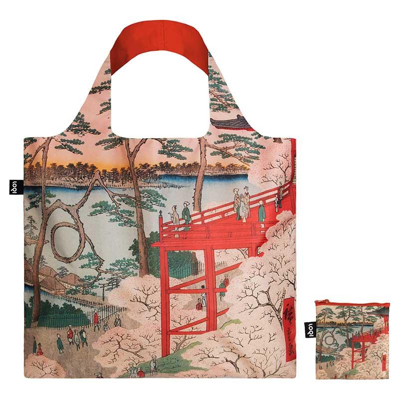 折りたたみトートバッグ LOQI ローキー Recycled Bag エコバッグ サブバッグ サステナブル 大きめ 正規品 浮世絵師 歌川広重/上野清水堂不忍ノ池 | LOQI | 01