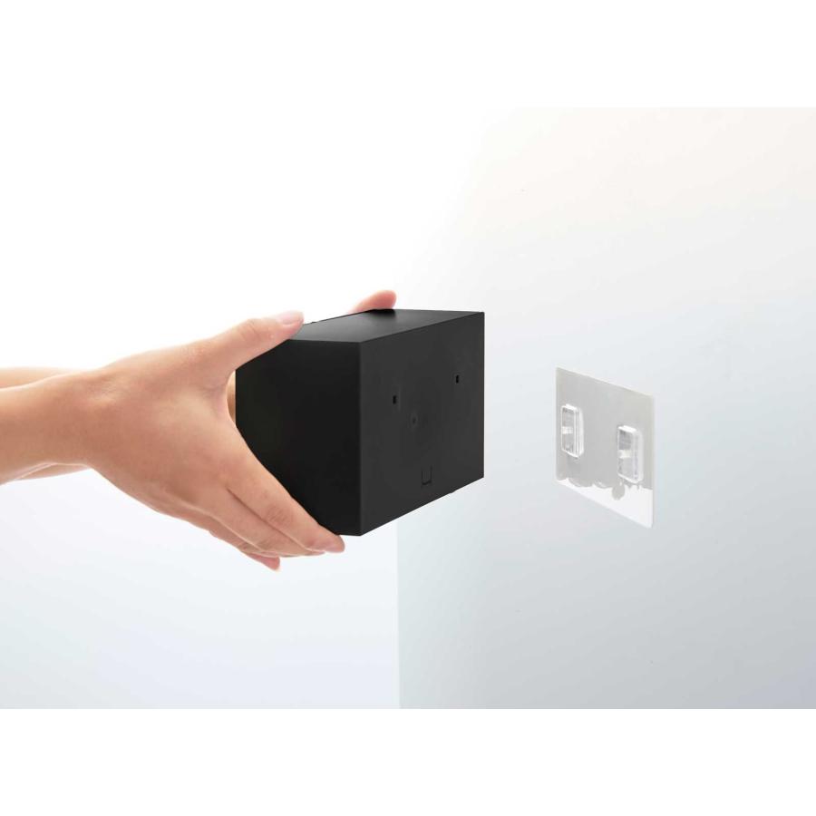 洗面台収納 tower タワー フィルムフック洗顔パウダーストッカー＆ダストボックス 洗面台小物入れ 壁収納 洗面所 サニタリー 山崎実業 正規品 10780 ブラック | tower | 04