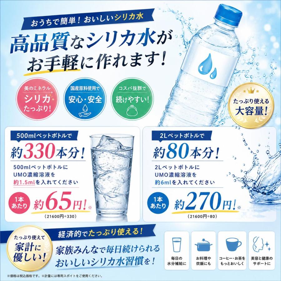 UMO 濃縮溶液500ml アンレーヴ 正規品 ウモ 活性珪素 飲むシリカ
