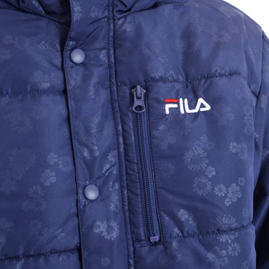 FILA ベンチコート レディース UV防寒中綿入り 総柄ロングコート 膝下丈 フィラ｜cdmcloset｜02