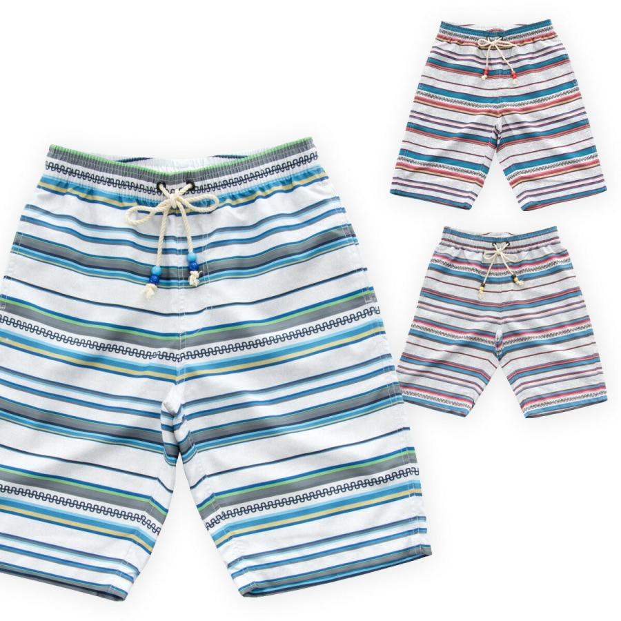 水着 メンズ ランダムボーダー サーフパンツ 【 BLACK SHARK/ブラック