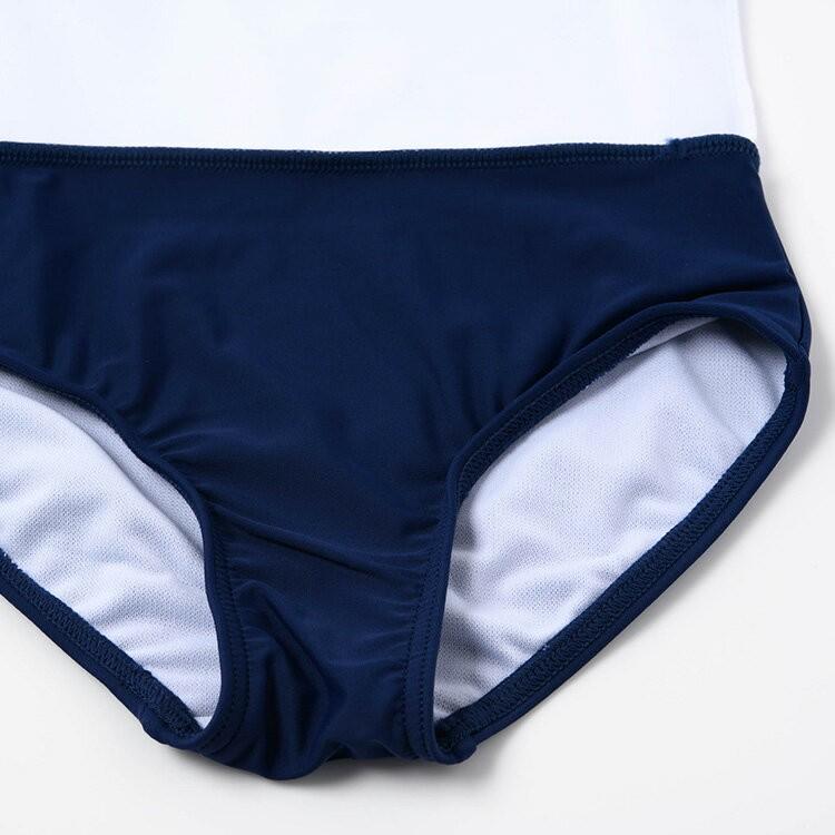 【Sandia サンディア 切替マリンボーダー 子供水着】水着 Aラインワンピース キャップセット 女の子 キッズ ベビー 子供 80cm 90cm 100cm 110cm 120cm 130cm UV |  | 11