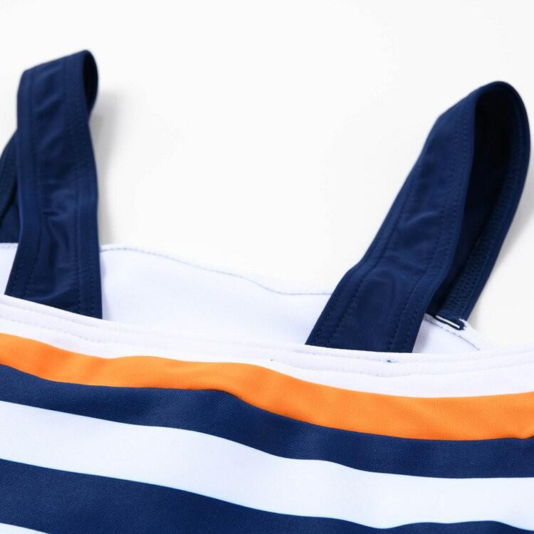 【Sandia サンディア 切替マリンボーダー 子供水着】水着 Aラインワンピース キャップセット 女の子 キッズ ベビー 子供 80cm 90cm 100cm 110cm 120cm 130cm UV |  | 14