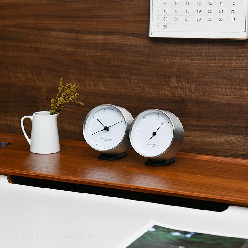 【美品】  ジョージジェンセン　置時計 直径10cm Georg Jensen（ジョージ ジェンセン） HK 置き時計 ウェザー