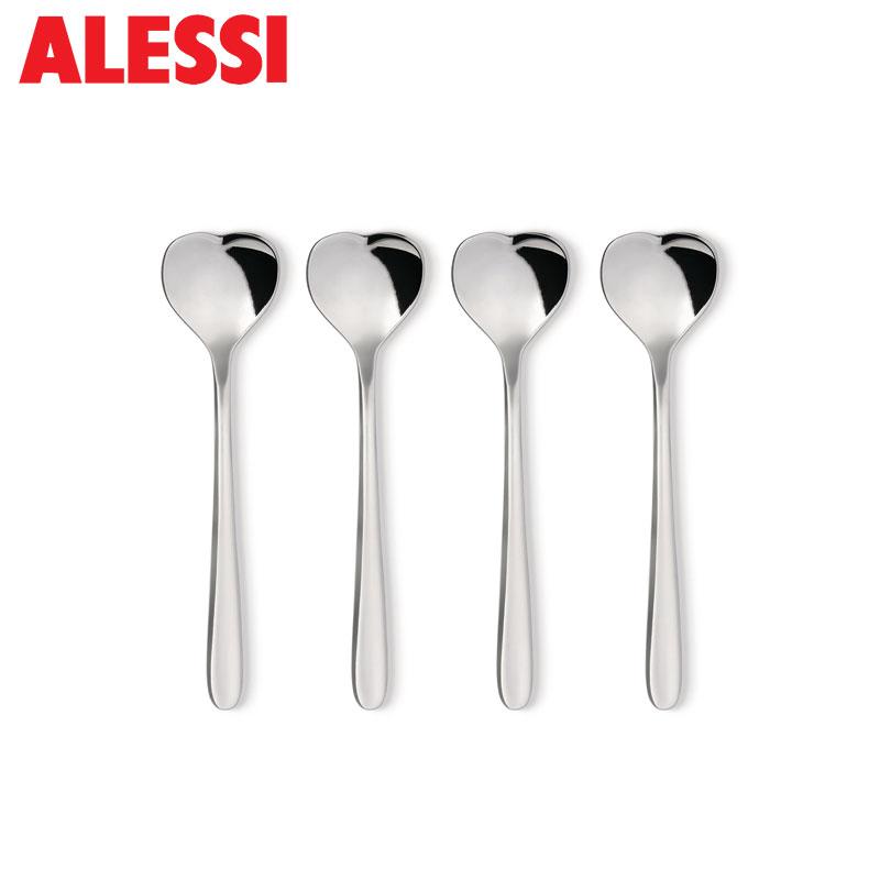 ALESSI（アレッシィ） ハート型 ティースプーン 4本セット シルバー