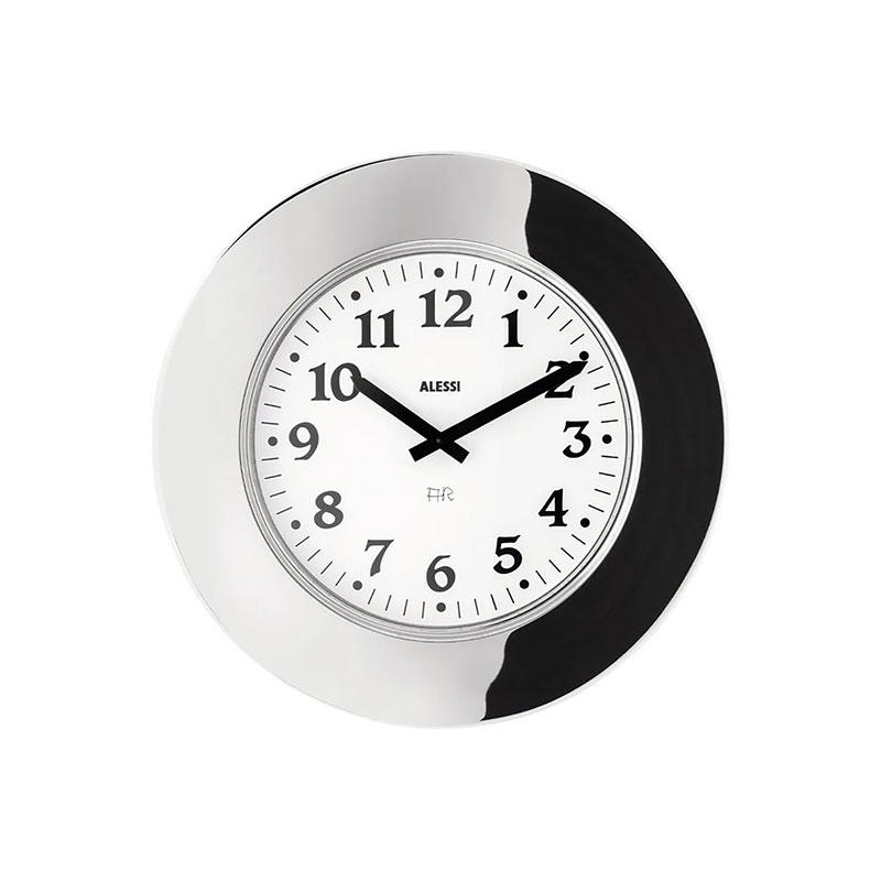ALESSI アレッシィ掛時計 シルバー ALESSI（アレッシィ） モメント ウォールクロック シルバー ブラック