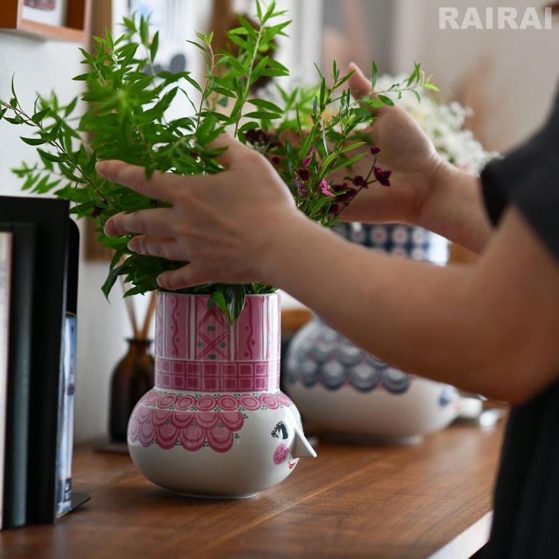 ビヨン・ヴィンブラッド フラワーベース ピンク 高さ15cm Bjorn