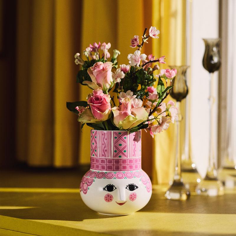 ビヨン・ヴィンブラッド フラワーベース ピンク 高さ15cm Bjorn