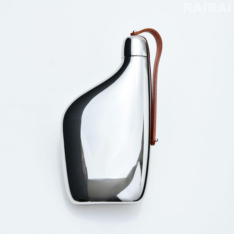ジョージジェンセン ヒップフラスコ スカイ Georg Jensen SKY 150ml ステンレス レザー シルバー おしゃれ 送料無料の画像