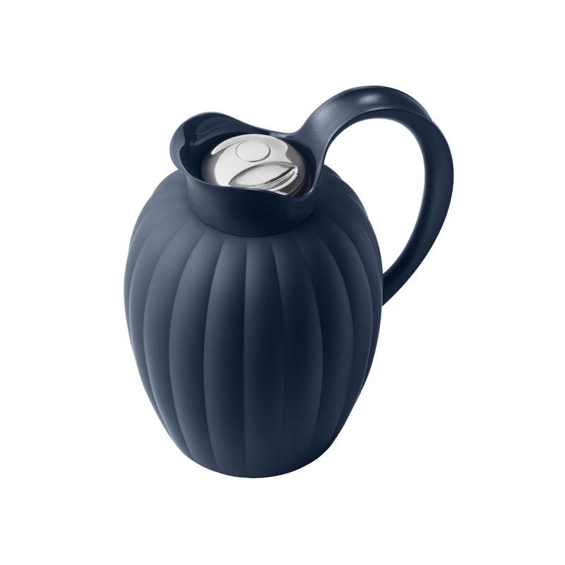 ジョージジェンセン サーモジャグ 1L プッシュ式ストッパー付き ミッドナイトブルー ベルナドッテ Georg Jensen BERNADOTTE ステンレス おしゃれ 送料無料の画像