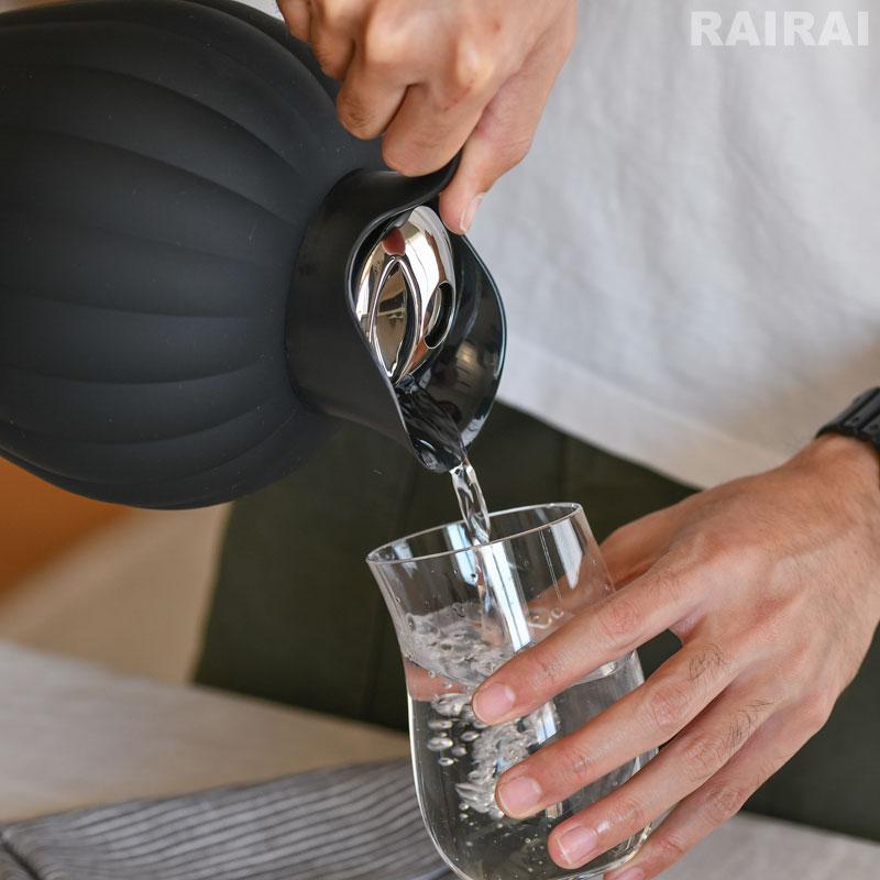 ジョージジェンセン サーモジャグ 0.8L プッシュ式ストッパー付き ミッドナイトブラック ベルナドッテ Georg Jensen BERNADOTTE ステンレス おしゃれ 送料無料の画像