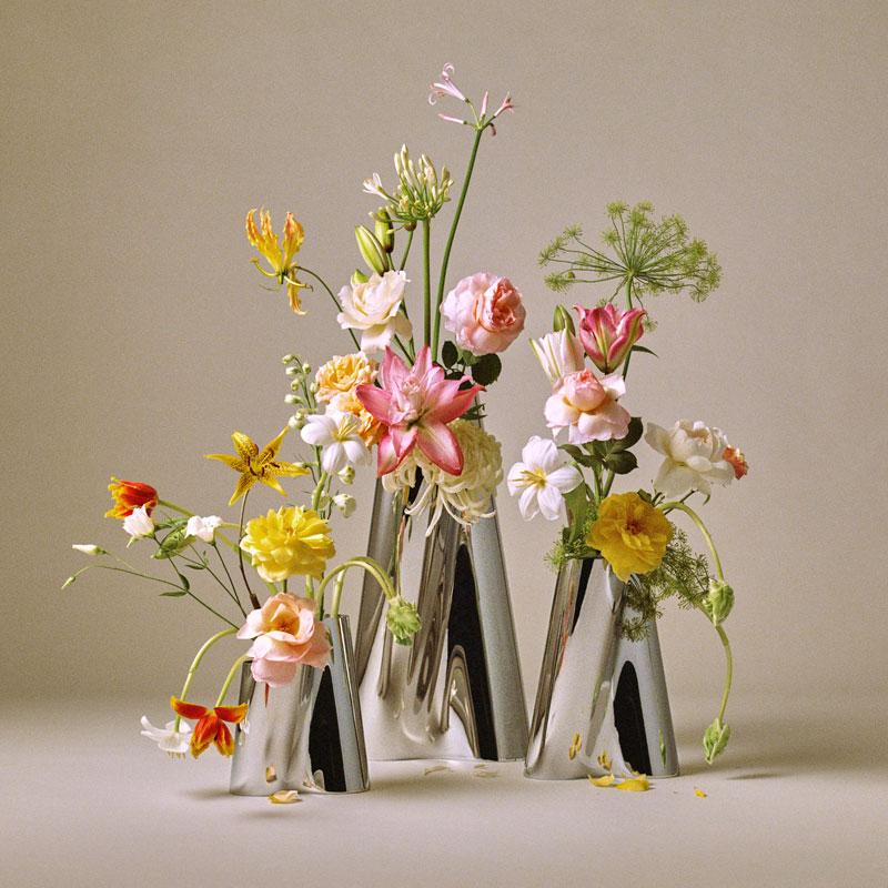 さんりんしゃ☆超希少！美品ジョージジェンセン小さいサイズのフラワーブローチ Georg Jensen（ジョージ ジェンセン） ベース Mサイズ 高さ20cm
