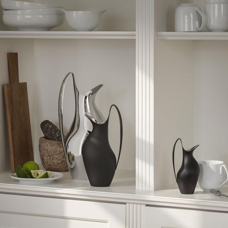 ジョージジェンセン ピッチャー 0.2L へニング コッペル ミッドナイトブラック アイコニックブルー Georg Jensen HENNING KOPPEL 送料無料の画像