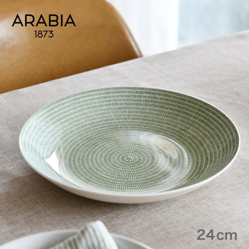 ARABIA（アラビア） ディーププレート 24cm アベック グリーン 緑