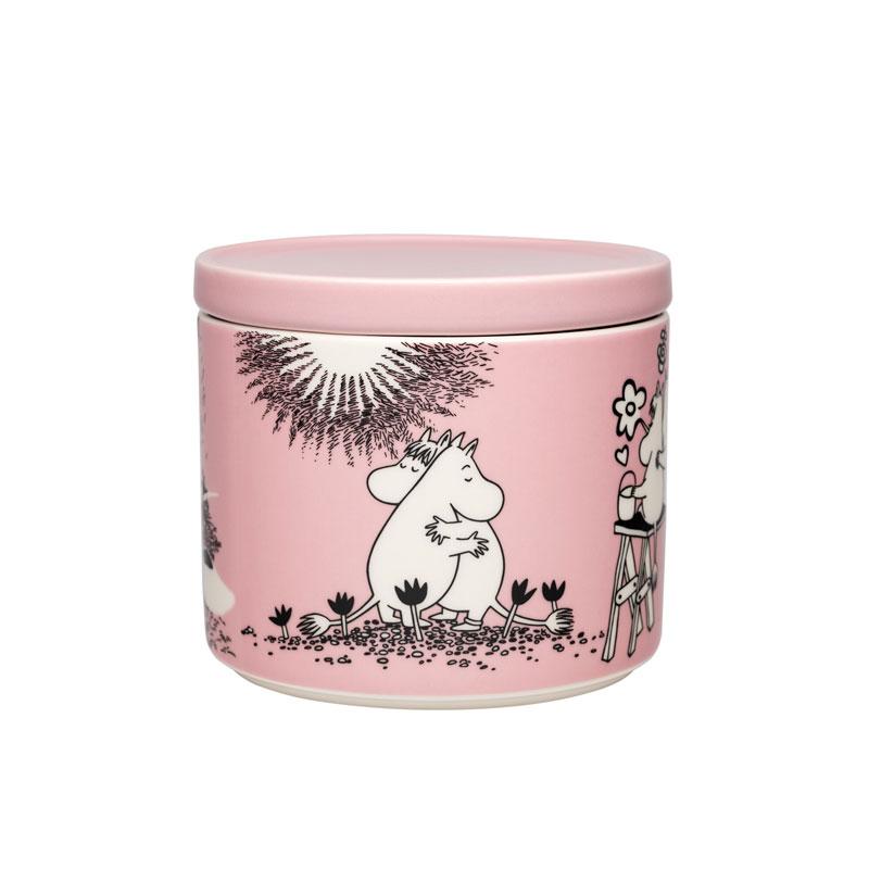 ARABIA（アラビア） ムーミン 蓋付ジャー 0.7L クラシック ラブ ピンク