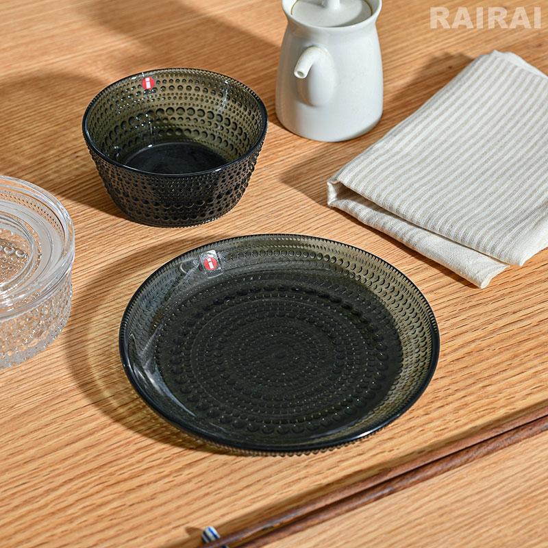 イッタラ プレート 17cm カステヘルミ iittala Kastehelmi ガラス カルーナ クリア リネン ダークグレー パイン ...