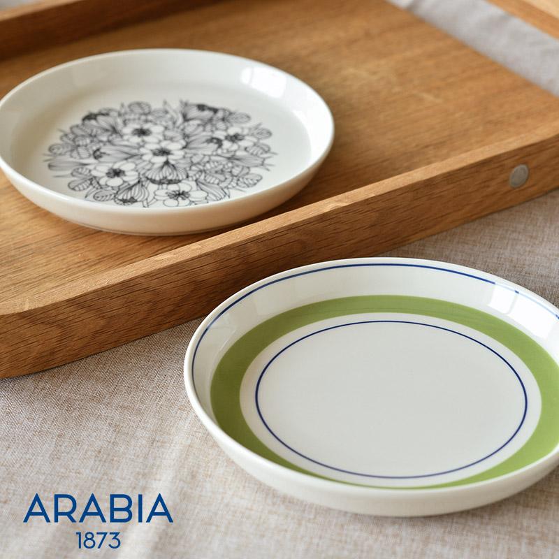 ARABIA（アラビア） クロッカス プレート 19cm ブラック グリーン