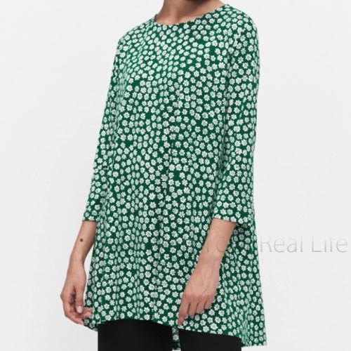 マリメッコ チュニックワンピース プケッティ グリーン オフホワイト Marimekko Lyyrinen Pukettimeri Puketti 45 446 M446 Cds R 通販 Yahoo ショッピング