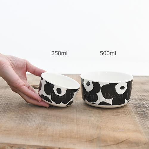 marimekko（マリメッコ） ボウル 500ml ウニッコ ブラック×ホワイト