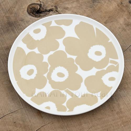 marimekko（マリメッコ） プレート 25cm ウニッコ ホワイト×ベージュ