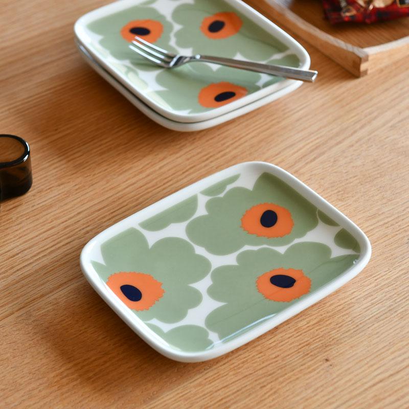 marimekko マリメッコ プレート 15×12cm 角皿 ウニッコ セージ marimekko マリメッコ プレート 15×12cm 角皿 ウニッコ セージ