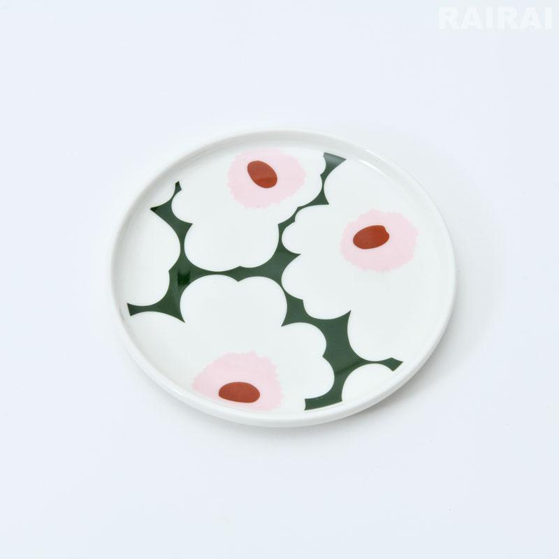 ウニッコ柄　ピンクプレート2枚セット ウニッコ プレート ピンク×ホワイト｜マリメッコ – イルムス