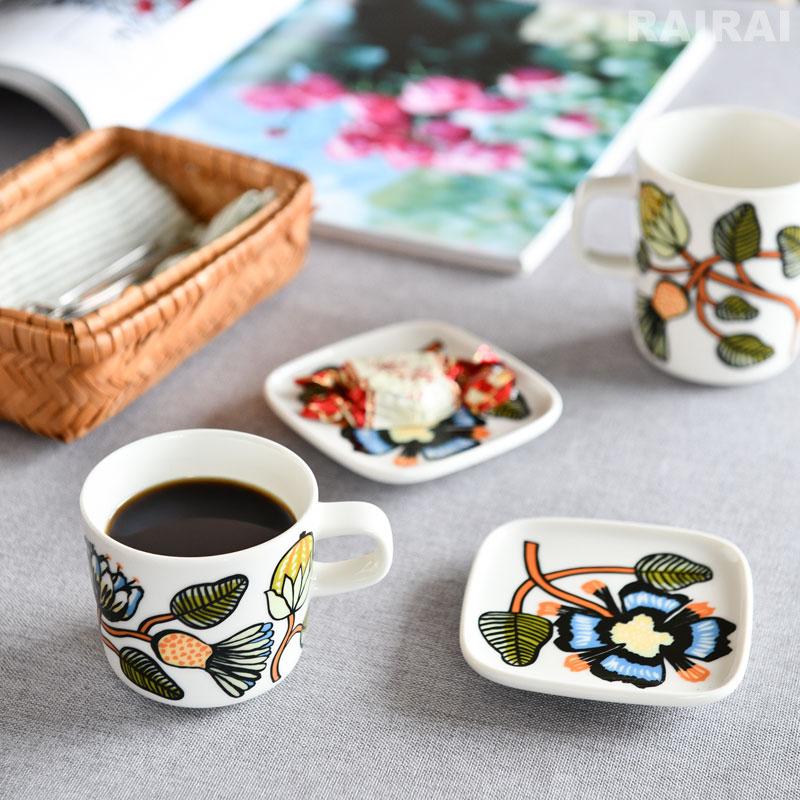 美品　マリメッコ　RATI RITI RALLA　カップ&プレートセット　ラティ marimekko（マリメッコ） セール30%OFF プレート 10×10cm 1個 ティアラ
