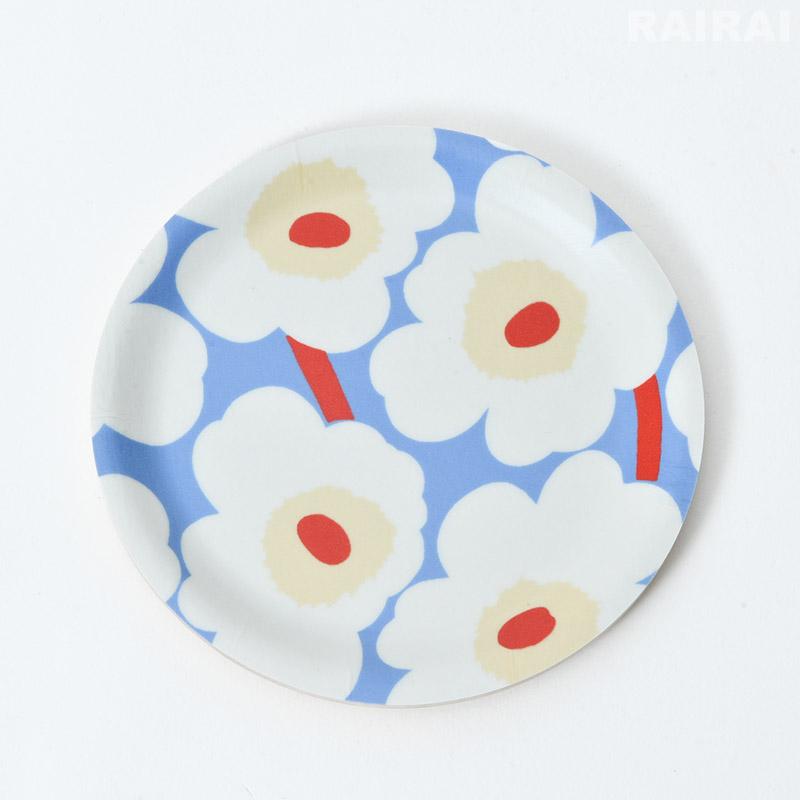 marimekko（マリメッコ） コースター 11cm ウニッコ ライトブルー×オフ
