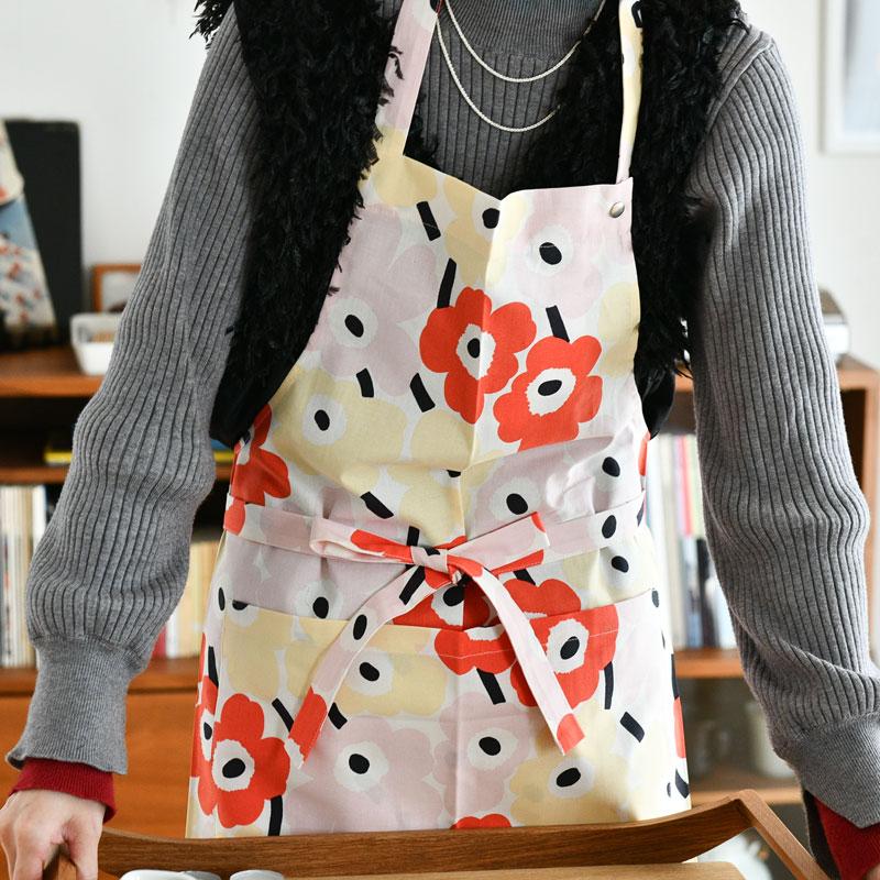 限定！マリメッコ☆ルミマルヤ エプロン ライトピンク marimekko（マリメッコ） 日本限定 エプロン ミニ ウニッコ