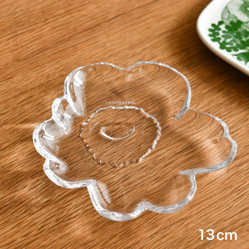 marimekko（マリメッコ） ガラスプレート 13cm ウニッコ シェイプ