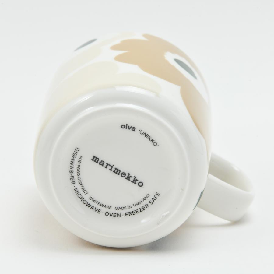 マリメッコ　ウニッコカップ＆プレートセット　ホワイト×ベージュ×シルバー marimekko（マリメッコ） 日本限定 マグカップ 250ml ウニッコ