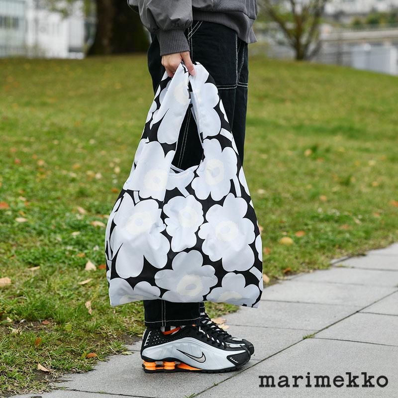 marimekko（マリメッコ） スマートバッグ ライトブルー×ブラック×オフ