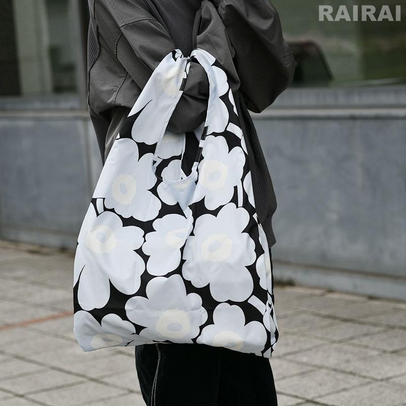 marimekko（マリメッコ） スマートバッグ ライトブルー×ブラック×オフ