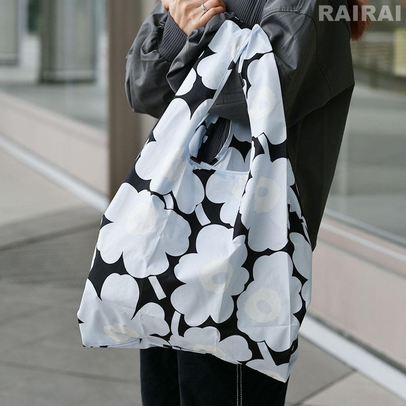 marimekko（マリメッコ） スマートバッグ ライトブルー×ブラック×オフ