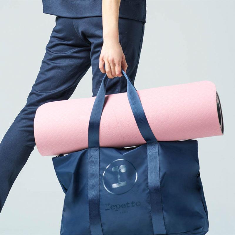 ​【未使用】Repetto レペット ヨガマット ブルー 6mm repetto（レペット） ヨガマット ピンク×グレー 厚さ6mm TPE素材 厚手